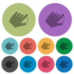 Left handed pinch close gesture color darker flat icons