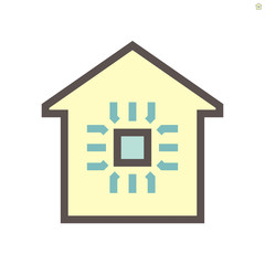 Smart home and micro chip technology vector icon design.