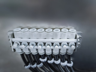 Set of Pneumatic Speed Controllers with Hoses Connected on the Bottom