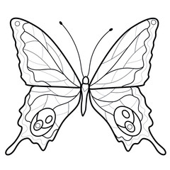 Plakat Beautiful butterfly.Coloring book antistress for children and adults. Illustration isolated on white background.Zen-tangle style. Black and white drawing.
