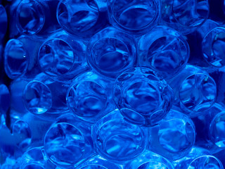 blue transparent balls in water pattern