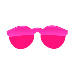 Pink sunglasses with reflection isolated on white background. Vector elements for invitation flyer, promotion stickers, web banner and poster design.