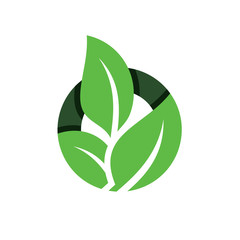 Leaf Nature Organic Circle Logo Graphic Design