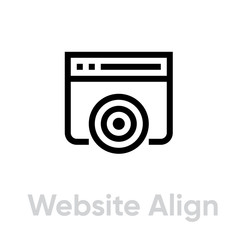 Website Align Target Business icon. Editable line vector.