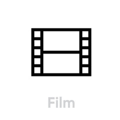 Film icon. Editable Vector Outline.