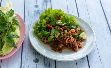 Thai Spicy Minced Pork Salad 