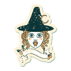 human witch character face illustration
