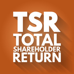 TSR - Total Shareholder Return acronym, business concept background