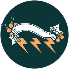 icon with banner of lightning  bolts