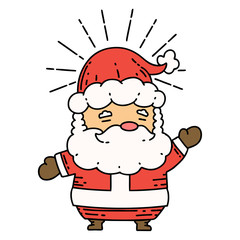 traditional tattoo style santa claus christmas character