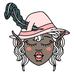 elf bard character face illustration