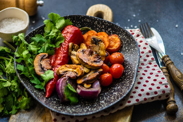 Healthy food concept with grilled vegetable