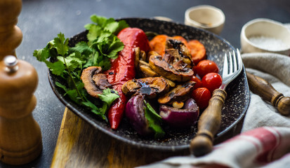 Healthy food concept with grilled vegetable