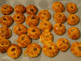 Homemade sweet cookies from top view