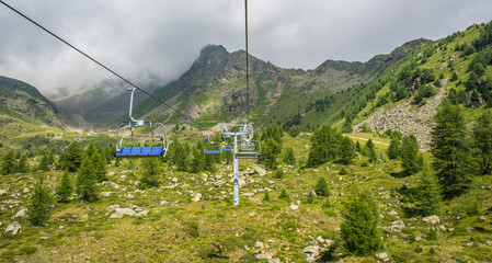 Pejo 3000 chairlift : the chairlift that reaches an altitude of 3000 meters,Pejo, Trentino Alto...