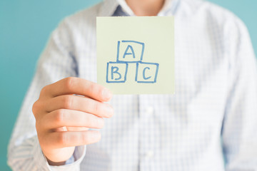 Picture icon letters ABC in hand