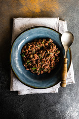 Traditional georgian lobio dish