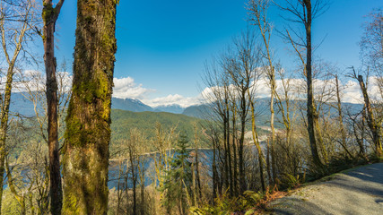 Burrard inlet as seen from TransCanada Trail at Burnaby Mountain - but only in the winter when the trees are bare!
