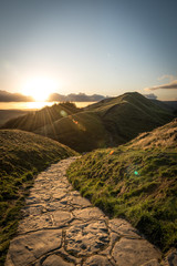 sunset in the mountains, Mam Tor, Peak District National Park, England, Europe © KiM Photography