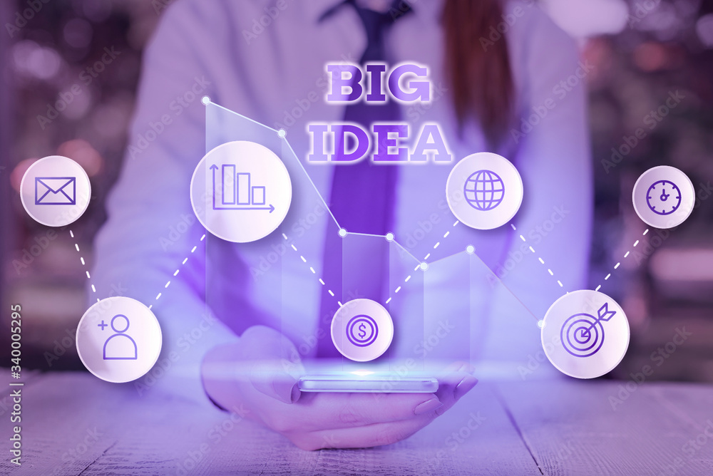 Poster conceptual hand writing showing big idea. concept meaning having great creative innovation solution 