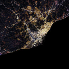 Map Barcelona city. Spain