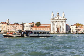 Fototapeta na wymiar Church of Santa Maria del Rosario - Fondamenta delle Zattere ai Gesuati church on Grand Canal in Venice, Italy.