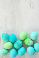 Light blue and green Easter eggs