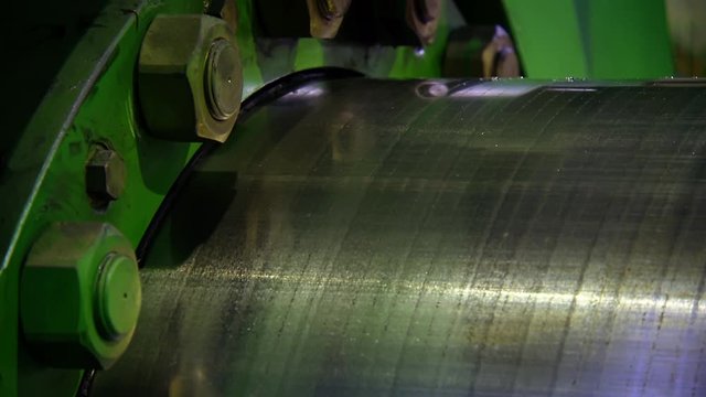  Industrial Line Non Ferrous metal Production Brass Pipe Close Up