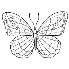 Beautiful butterfly.Coloring book antistress for children and adults. Illustration isolated on white background.Zen-tangle style. Black and white drawing.