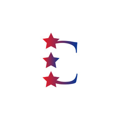 logo star with letter c modern vector design	