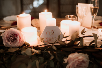 Romantic wedding table decoration