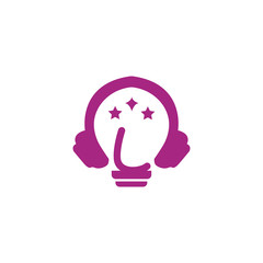 icon logo headphone with letter l vector design	