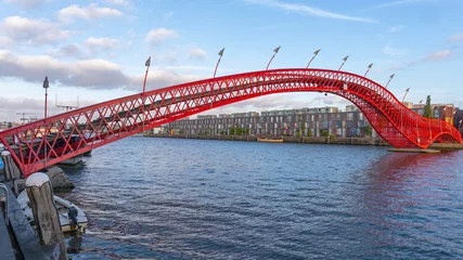 Foto op Aluminium Python Bridge in Amsterdam Netherlands © markobe
