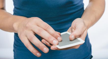 Picture icon phone in hand in hand