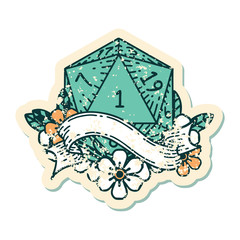 natural one d20 dice roll illustration