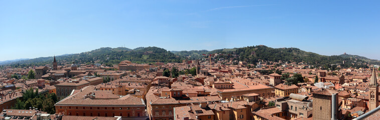 Panoramic view of the hills around the city of Bologna. Italian Apennine mountain. South side of the city © Claudio Caridi