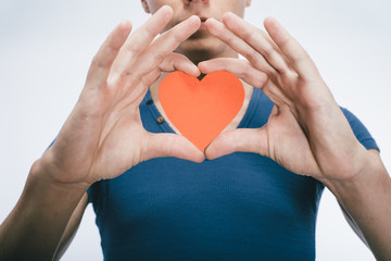 Fototapeta premium drawing picture in hand heart