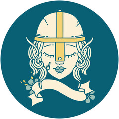 elf fighter character face illustration