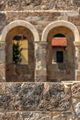 Fototapeta na wymiar The Arches of the Roman Theatre Ruins at Side, Antalya