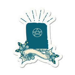 sticker of tattoo style spellbook