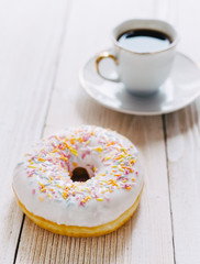 Donuts and coffee cup