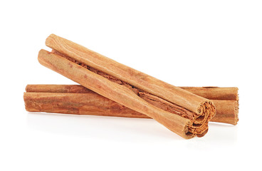 Ceylon cinnamon sticks isolated on a white background