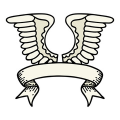 tattoo with banner of a wing