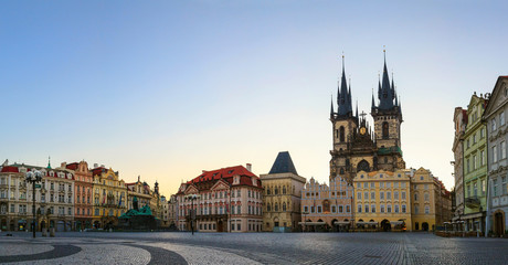 Fototapeta na wymiar The main square of Prague's Old Town - Staroměstské náměstí - one of the Czech Republic's main attractions