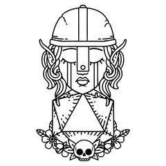 sad elf fighter character with natural one d20 roll illustration