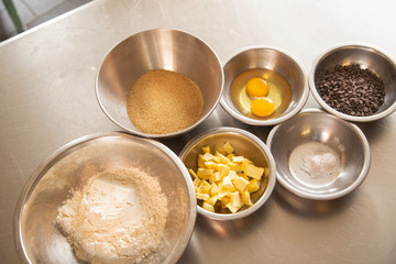 Ingredients for making homemade cookies - Homemade baked cookies, baking ingredients