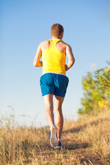 Male athlete running