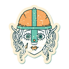 elf fighter character face illustration