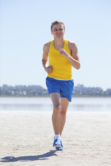 jogging on the beach