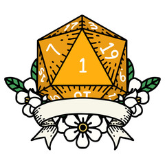 natural one d20 dice roll illustration